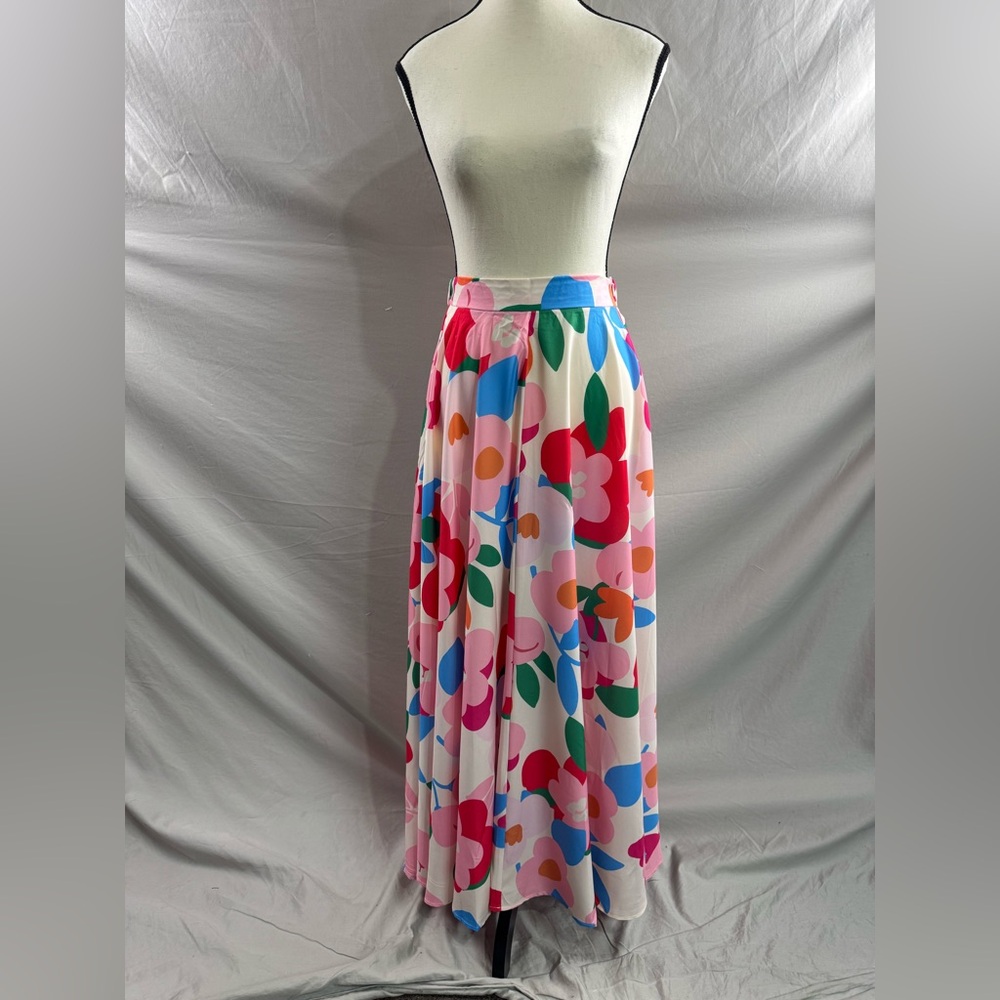 Boho A-Line Floral Maxi Skirt Pink - Picture 6 of 9